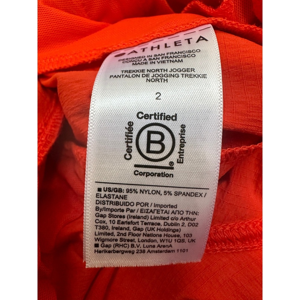 Athleta Trekkie North Jogger Pants Orange Flame Size 2 Hiking Wicking Ripstop - Picture 11 of 15